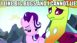 Size: 1920x1080 | Tagged: safe, starlight glimmer, thorax, changedling, changeling, pony, unicorn, baby got back, bedroom eyes, c:, caption, eyes on the prize, female, frown, gritted teeth, image macro, king thorax, looking down, mare, meme, sexual harassment, sir mix-a-lot, smiling, song reference, totally legit recap