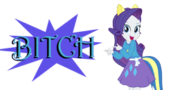 Size: 4210x2182 | Tagged: safe, artist:php50, rarity, equestria girls, bitch, solo, vulgar