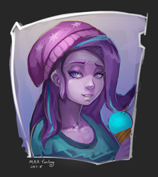 Size: 913x1022 | Tagged: safe, artist:maxyunlong, starlight glimmer, equestria girls, mirror magic, spoiler:eqg specials, beanie, food, hat, ice cream, looking at you, solo