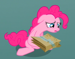 Size: 465x366 | Tagged: safe, screencap, pinkie pie, earth pony, pony, box, care package (box), solo