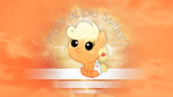 Size: 1920x1080 | Tagged: safe, artist:kibbiethegreat, applejack, earth pony, pony, babyjack, diaper, foal, vector, wallpaper