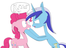 Size: 2672x1976 | Tagged: safe, artist:iados, minuette, pinkie pie, earth pony, pony, unicorn, duo, duo female, female, mare