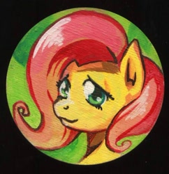 Size: 630x651 | Tagged: safe, artist:lexx2dot0, fluttershy, pegasus, pony, gouache, solo, traditional art