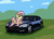 Size: 2796x1986 | Tagged: safe, artist:mindofnoodles, fluttershy, pegasus, pony, car, solo, tesla, tesla model s, tesla s