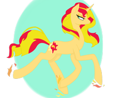 Size: 900x720 | Tagged: safe, artist:pinkiecitrine, sunset shimmer, pony, unicorn, frown, solo