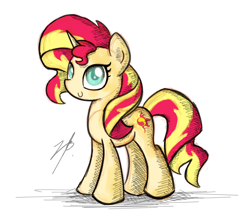 Size: 968x867 | Tagged: safe, artist:bojo, sunset shimmer, pony, unicorn, solo