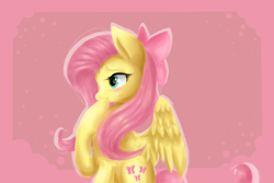 Size: 1500x1000 | Tagged: safe, artist:symphonicnights, fluttershy, pegasus, pony, bow, female, mare, solo