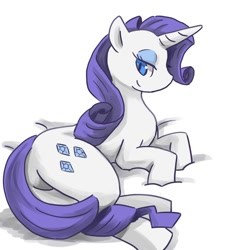 Size: 700x700 | Tagged: safe, artist:kamukamu, rarity, pony, unicorn, female, mare, pixiv, purple mane, solo, white coat