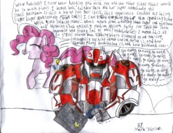 Size: 1017x786 | Tagged: safe, artist:krytenmarkgen-0, pinkie pie, earth pony, pony, crossover, ratchet, transformers, transformers prime