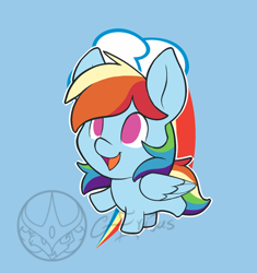 Size: 1000x1063 | Tagged: safe, artist:aeritus, derpibooru import, rainbow dash, pegasus, pony, chibi, smiling, solo