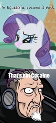 Size: 488x1064 | Tagged: safe, rarity, pony, unicorn, cocaine, drugs, flashgitz, grey knights, image macro, insane pony thread, kaldor draigo, warhammer (game), warhammer 40k, warp dust, youtube link