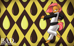 Size: 2880x1800 | Tagged: safe, artist:lamia, babs seed, anthro, earth pony, unguligrade anthro, female, solo, wallpaper