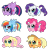 Size: 1600x1634 | Tagged: safe, artist:linamomoko, derpibooru import, applejack, fluttershy, pinkie pie, rainbow dash, rarity, twilight sparkle, twilight sparkle (alicorn), alicorn, earth pony, pegasus, pony, unicorn, chibi, female, mane six, mare, potato, simple background, transparent background