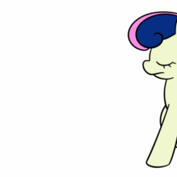 Size: 500x500 | Tagged: safe, artist:lamia, bon bon, sweetie drops, animated, bon bon is not amused, dumb running ponies, eyes closed, frame by frame, frown, long pony, longbon, plot, trotting, wat