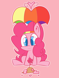 Size: 1024x1365 | Tagged: safe, artist:kty159, pinkie pie, earth pony, pony, flower, hat, solo, umbrella hat