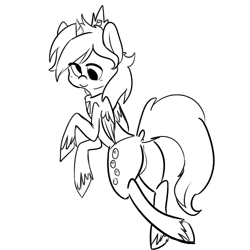 Size: 500x500 | Tagged: safe, artist:mt, derpy hooves, alicorn, pony, derpicorn, monochrome, race swap, solo