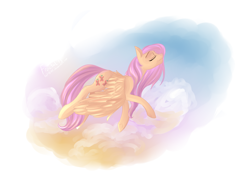 Size: 3500x2500 | Tagged: safe, artist:weird--fish, fluttershy, pegasus, pony, female, flying, mare, solo