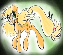 Size: 869x750 | Tagged: safe, artist:blup-chan, applejack, earth pony, pony, bucktooth, female, mare, solo