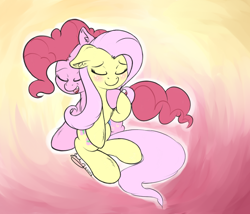 Size: 760x650 | Tagged: dead source, safe, artist:j151, fluttershy, pinkie pie, earth pony, pegasus, pony, blushing, female, flutterpie, lesbian, mare, shipping