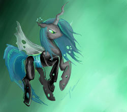 Size: 898x798 | Tagged: source needed, safe, artist:fly-gray, queen chrysalis, changeling, changeling queen, female, solo