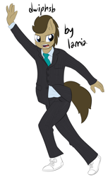 Size: 1192x1944 | Tagged: safe, artist:lamia, doctor whooves, anthro, clothes, male, solo