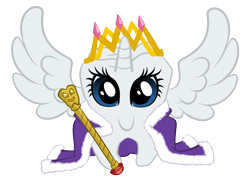 Size: 873x647 | Tagged: safe, artist:darkhestur, rarity, alicorn, pony, c:, cape, clothes, crown, crowning, looking at you, new crown, princess, pun, race swap, raricorn, scepter, simple background, smiling, solo, species swap, spread wings, tooth, transparent background, twilight scepter, vector, wat, wings