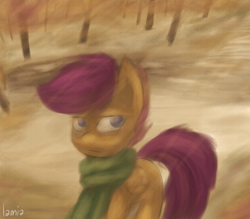 Size: 2000x1750 | Tagged: safe, artist:lamia, scootaloo, autumn, clothes, scarf