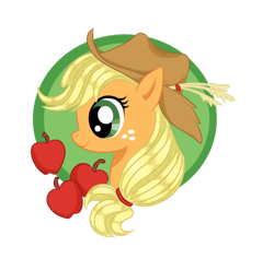 Size: 600x593 | Tagged: safe, artist:talonsword, applejack, earth pony, pony, apple, bust, female, mare, portrait, profile, simple background, solo, transparent background