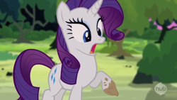 Size: 1366x768 | Tagged: safe, screencap, rarity, pony, unicorn, castle mane-ia, dirt, solo