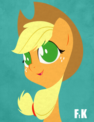 Size: 2074x2687 | Tagged: safe, artist:fluttershythekind, applejack, earth pony, pony, bust, female, mare, portrait, solo