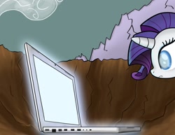 Size: 1280x990 | Tagged: safe, rarity, pony, unicorn, acetic rarity, ask-acetic-rarity, computer, laptop computer, single panel, solo