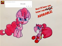 Size: 1280x960 | Tagged: safe, pinkie pie, oc, earth pony, pony, ask-pony-kirby, female, mare, pink coat, pink mane, tumblr