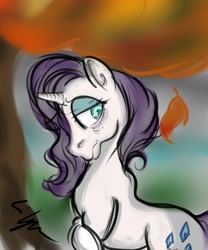 Size: 1000x1200 | Tagged: safe, artist:zakkurro, rarity, pony, unicorn, female, mare, older, purple mane, solo, white coat