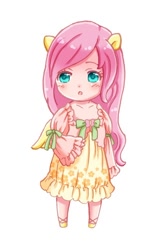 Size: 400x610 | Tagged: safe, artist:akagi nana, fluttershy, chibi, eared humanization, humanized, pixiv, solo, winged humanization