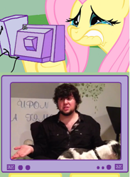 Size: 565x771 | Tagged: safe, fluttershy, pegasus, pony, crying, exploitable meme, fluttercry, game grumps, jontron, meme, obligatory pony, tv meme