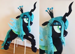 Size: 2588x1868 | Tagged: safe, artist:epicrainbowcrafts, queen chrysalis, changeling, changeling queen, irl, photo, plushie, solo