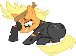 Size: 1335x978 | Tagged: safe, artist:anyponysfavorites, applejack, pony, unicorn, eyepatch, race swap, recolor, simple background, transparent background, unicorn applejack, vector