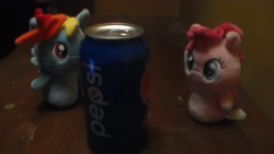 Size: 1696x954 | Tagged: safe, derpibooru import, pinkie pie, rainbow dash, earth pony, pegasus, pony, hallmark itty bittys, pepsi, soda