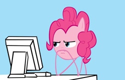 Size: 1118x714 | Tagged: safe, artist:orschmann, pinkie pie, earth pony, pony, computer, meme, reaction image, solo