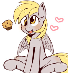 Size: 545x586 | Tagged: safe, artist:kiriya, derpy hooves, pegasus, pony, female, mare, muffin, solo