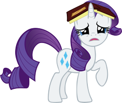 Size: 5000x4214 | Tagged: safe, artist:fabulouspony, rarity, pony, unicorn, absurd resolution, book, book hat, simple background, solo, transparent background, vector