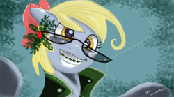 Size: 1023x569 | Tagged: safe, artist:auroriia, derpy hooves, pegasus, pony, adorkable, braces, cute, dork, female, glasses, mare, solo