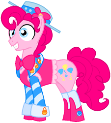 Size: 615x680 | Tagged: safe, artist:itoruna-the-platypus, bubble berry, pinkie pie, earth pony, pony, clothes, dress, gala dress, gala suit, rule 63, solo