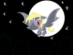 Size: 1024x768 | Tagged: safe, derpy hooves, bat pony, pony, bats!, bat ponified, derpybat, open mouth, race swap, solo, spread wings, wings