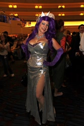 Size: 1365x2048 | Tagged: safe, artist:crimson vision, rarity, human, clothes, convention, cosplay, dragoncon, dragoncon 2012, dress, evening gloves, irl, irl human, photo, solo