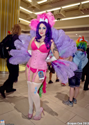 Size: 3456x4838 | Tagged: safe, artist:pinkhair-bluebox, rarity, human, sonic rainboom (episode), burlesque, convention, cosplay, dragoncon, dragoncon 2013, glimmer wings, irl, irl human, photo