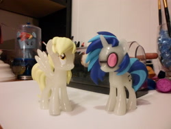 Size: 3648x2736 | Tagged: safe, derpy hooves, dj pon-3, vinyl scratch, pegasus, pony, female, figure, funko, glow in the dark, mare, toy