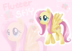 Size: 1717x1214 | Tagged: safe, artist:claudiaqh, fluttershy, pegasus, pony, pixiv, solo, wallpaper