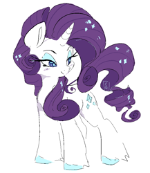 Size: 768x883 | Tagged: safe, artist:clockworkquartet, rarity, pony, unicorn, female, hooves, mare, purple mane, solo, white coat