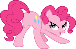 Size: 7712x5036 | Tagged: safe, artist:baka-neku, pinkie pie, earth pony, pony, absurd resolution, balloonbutt, featureless crotch, plot, simple background, solo, transparent background, vector